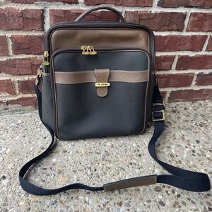 DUNHILL Charcoal Gray Brown Leather And PVC Weekender Travel Bag France